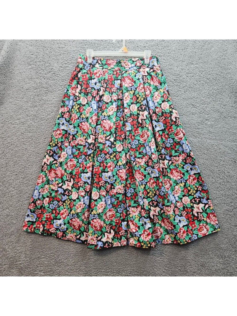 Handmade 80s Floral Gaucho Pants Size Medium Bold Print Elastic Waist whimsey